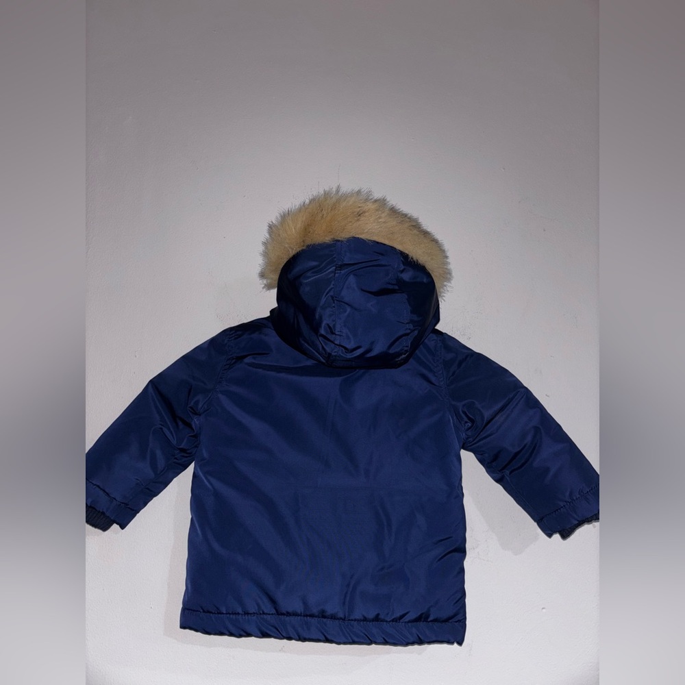 Gymboree Baby Navy Blue Parka with Faux Fur Trim - Picture 3 of 6